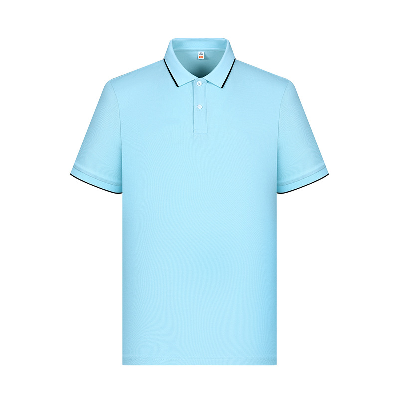 Casual de dos botones no deformable poliéster algodón verano de manga corta hombre camiseta de polo personalizada sensación de alta calidad