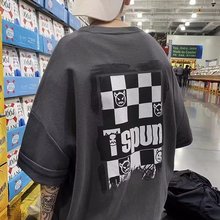 短袖t恤男夏季2025新款高街潮牌痞帅嘻哈印花半袖重磅宽松体恤衫