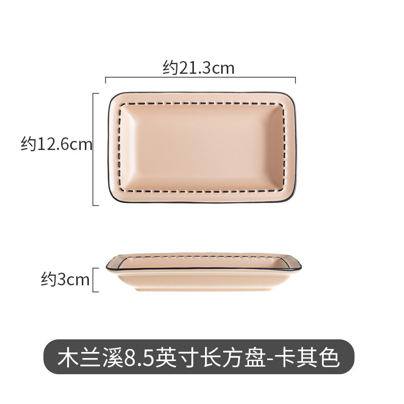 Xiaohong libro camping picnic tazón de cerámica ins estilo lindo chica corazón vajilla de cerámica plato mu Lanxi