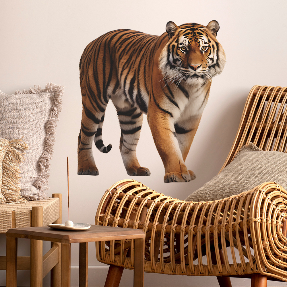 New fun-e45 creative 3D simulation Tiger bedroom study living room wall beautifying wall stickers wholesale