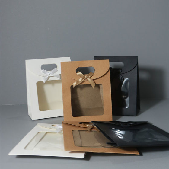 New Arrival Bow Flip Tote Bag Window Transparent Ins Style Small Fresh Hand Bag Doll Gift Bag