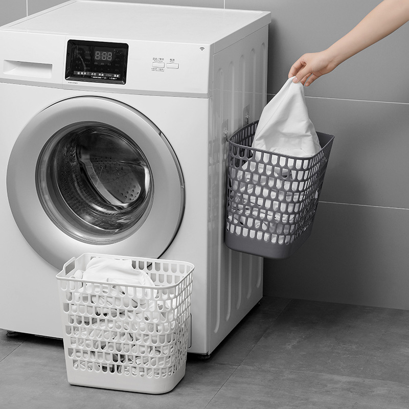 Household wall-mounted dirty clothes basket portable large plastic bathroom dirty clothes basket sundry toys hollow storage basket