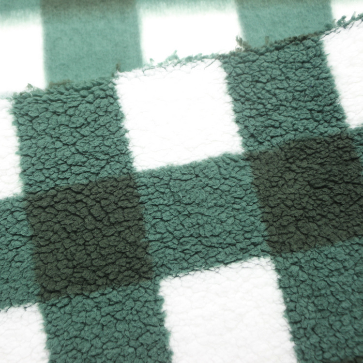 Printed cotton wool knitted weft knitted polar fleece fleece plaid printed double-sided lambswool comb cotton wool comfortable cotton cloth