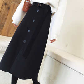 一步裙2026秋冬新款半身裙中长款高腰呢子字裙大码毛呢包臀裙潮