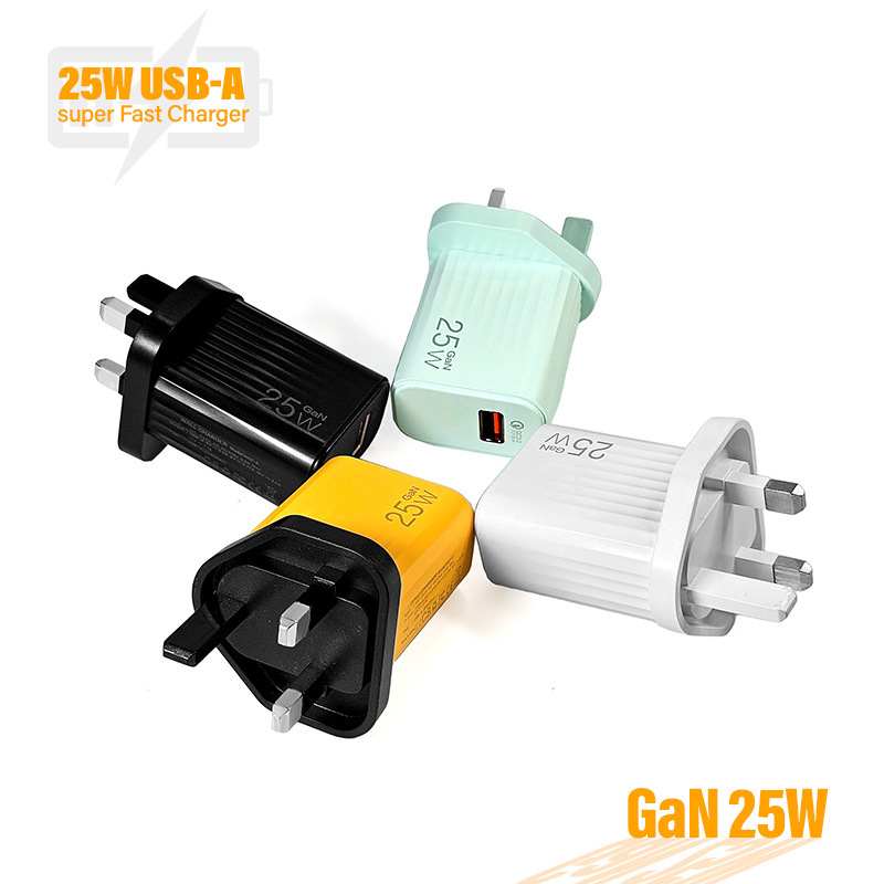 Us Standard British Standard European Standard Charging Head 25W USB Charger Travel Suitable for Samsung Huawei Smartphones