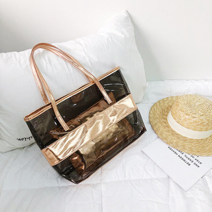 PVC�W���r��Ů����ˮ͸������ˮ�������μ����ĸɳ����beach bag