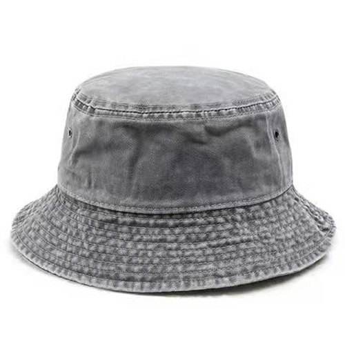 Hong Kong style retro washed denim fisherman hat couple fashion distressed short-brimmed basin hat breathable solid color cross-border spring and autumn