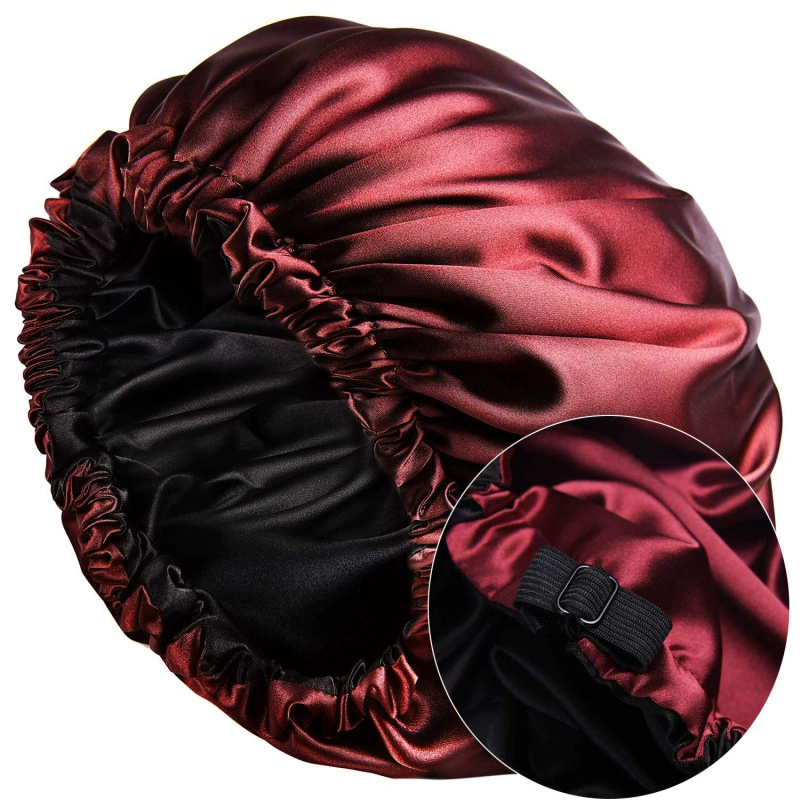 Сонная шляпа Saton двуслойная двусторонняя атласная ночная шапка,oversized регулируемая 33–34 см