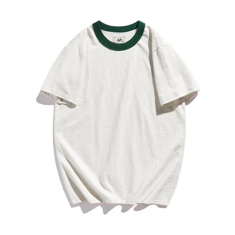 Slub Cotton National Fashion Retro Eighties Short-sleeved T-shirt Men's and Women's Chinese Educated Youth Nostalgic Original Style Loose Half-sleeved