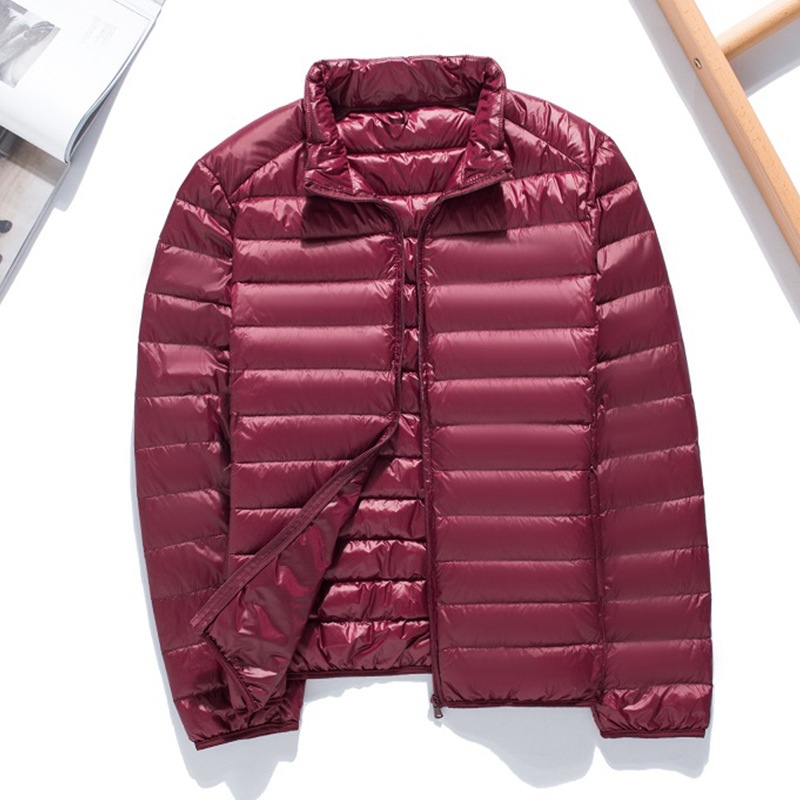 Liquidación anti-temporada 2024 nueva chaqueta de plumón ligera y delgada para hombre con capucha cuello alto chaqueta corta de gran tamaño estilo ligero y delgado de moda