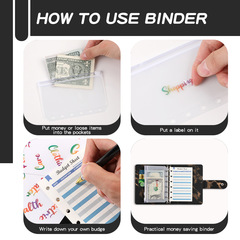 Cross-border a7 loose-leaf budget notebook marble mini notebook leather PU hand ledger binder hand ledger