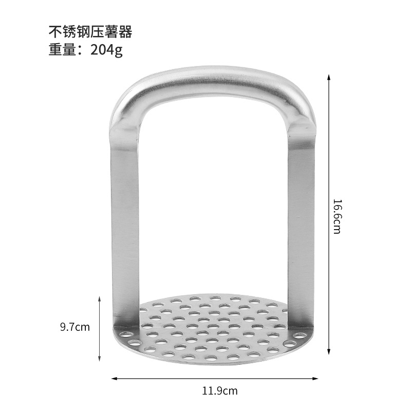 Prensa manual de acero inoxidable para puré de papas, herramienta doméstica resistente, venta al por mayor