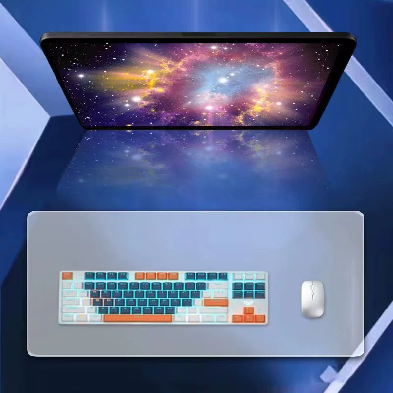 Профессиональный коврик для мыши из фотоэлектрического стекла для киберспорта для мальчиков и девочек, большой стол из закаленного ткани большого размера, красивый для домашнего использования