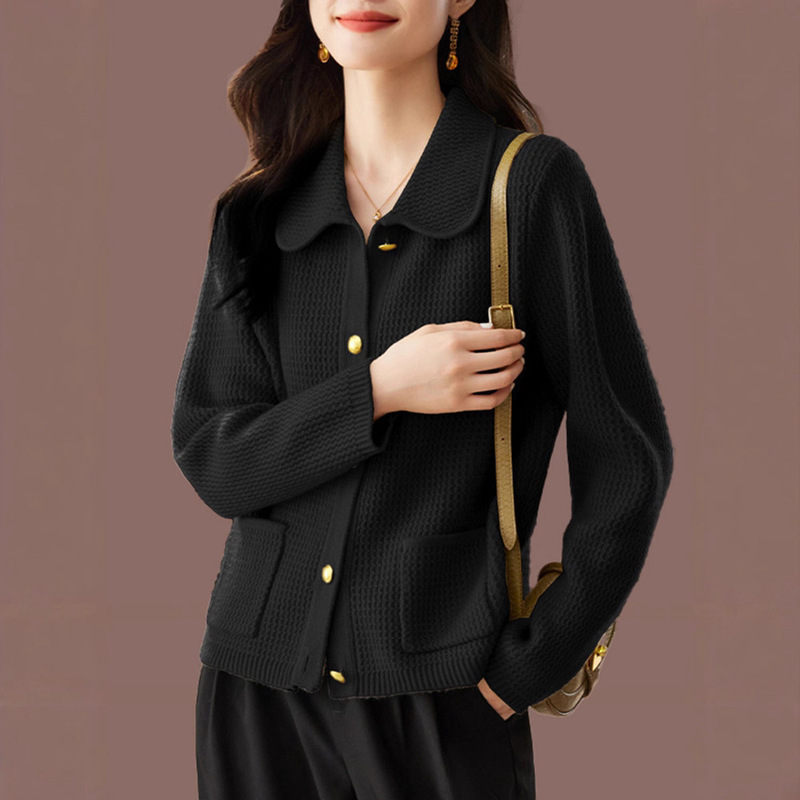 超好看设计感翻领羊毛针织衫外套女时尚外穿毛衣开衫春装2025新款|undefined