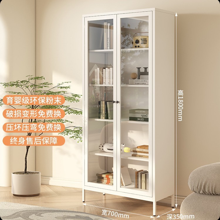 新款书柜客厅2025新款置物柜玻璃门陈列柜现代简约铁艺书架手办展|undefined