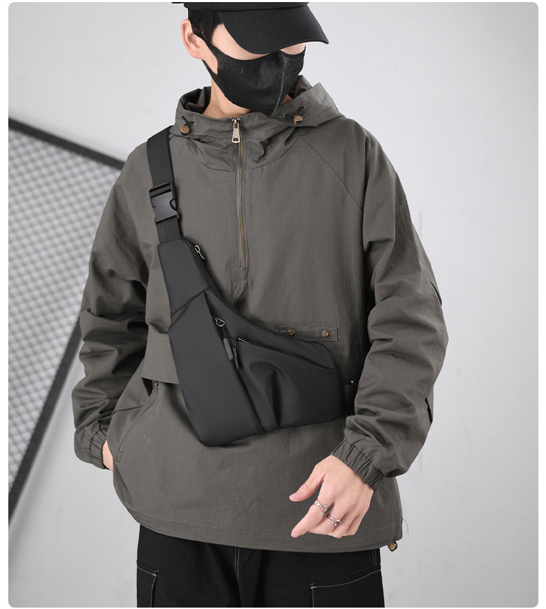 Fashionable men's underarm prepuce chest bag, men's backpack, single shoulder chest bag, anti splashing diagonal chest bag, large capacity chest bag_voghion.com