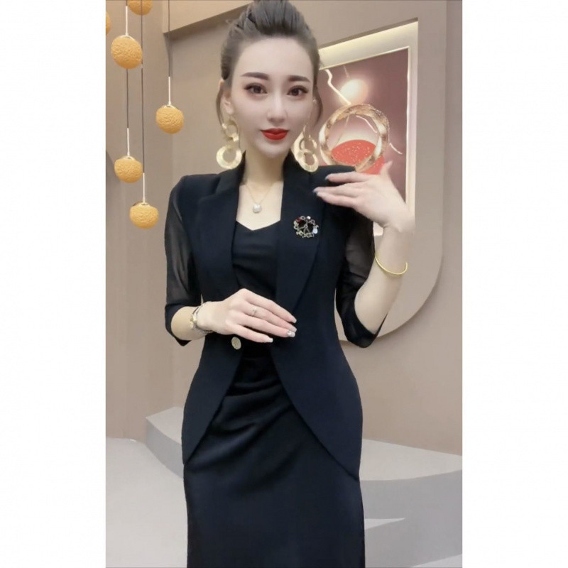 블랙 슈트 [슈트+서스펜더 스커트] 정품 품질