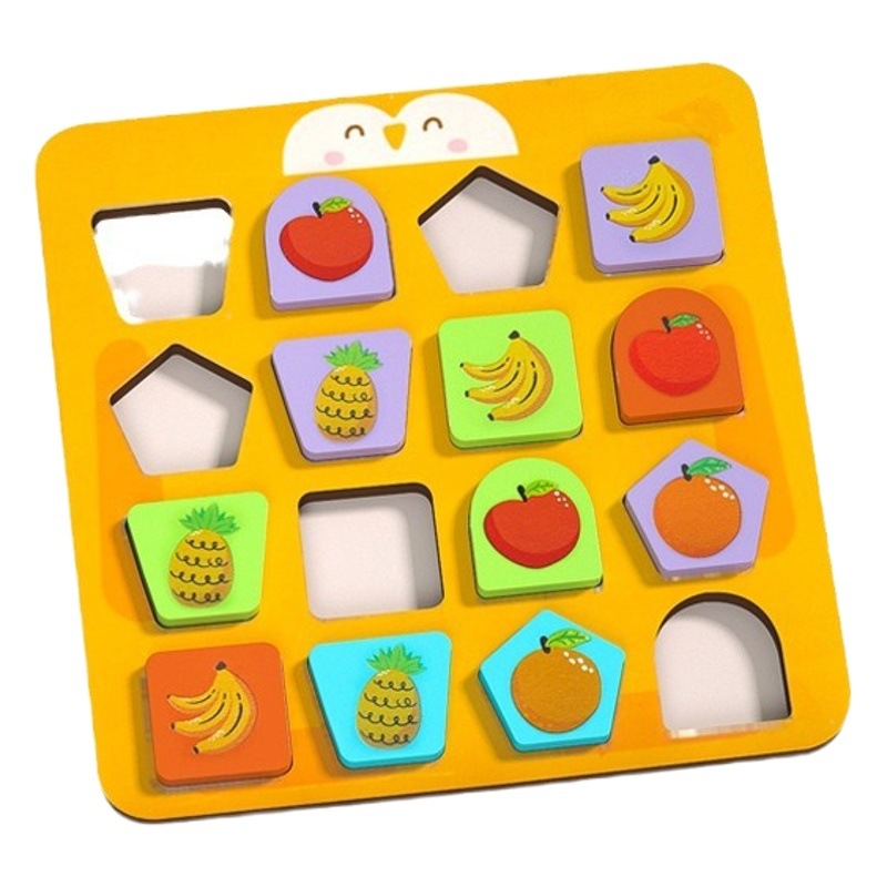 Forma de madera de los niños Juego de mesa de juego bloques de construcción con Bell Tarjeta de rompecabezas entre padres e hijos movimiento pensamiento educativo batalla Juguetes