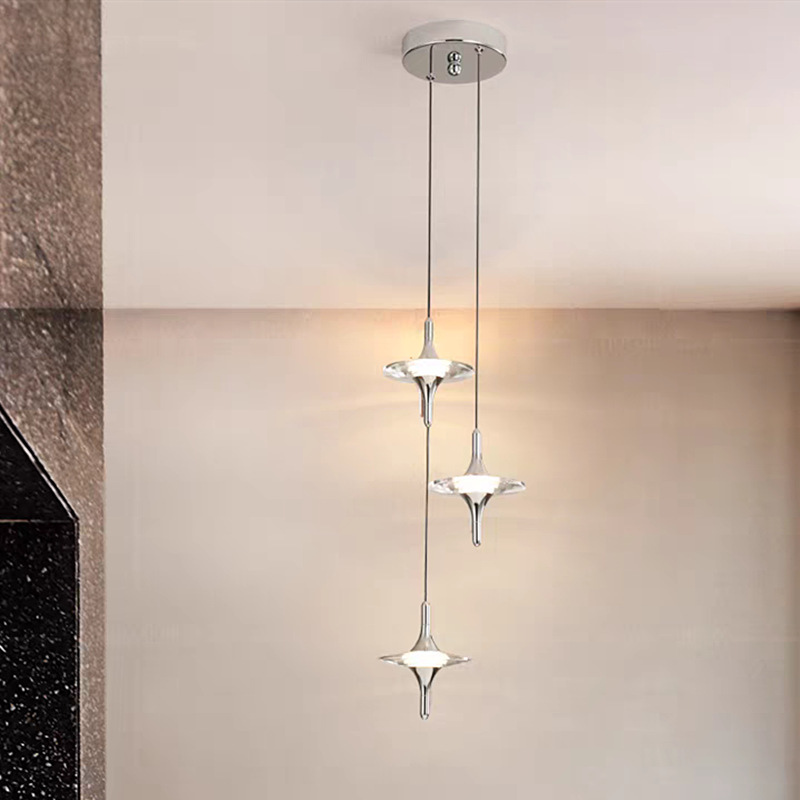 卧室床头吊灯轻奢高级感星雨水晶吊线灯背景墙氛围装饰玄关吊灯