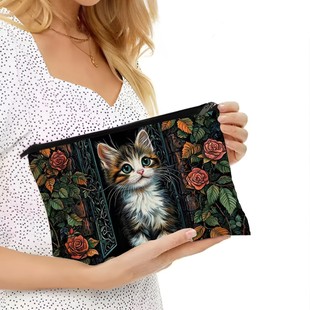 Cross-Border Popular Zipper Trendy Cosmetic Bag Amazon Printed Xiyin Temu Jit Can Be Customized