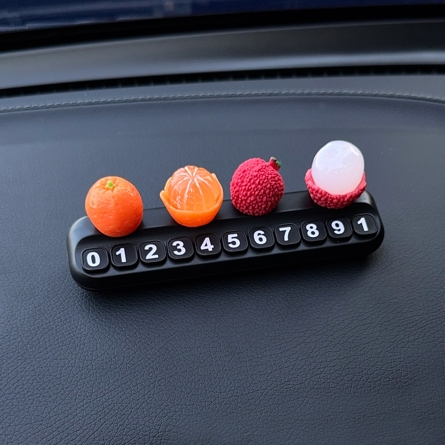 Good Luck and Prosperity Lychee Orange Temporary Parking Number Plate Car Creative Car Phone Number Plate Decoration Ornament