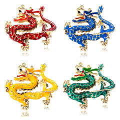New creative Chinese style zodiac dragon brooch, men's and women's suit jacket clothing pin corsage accessories