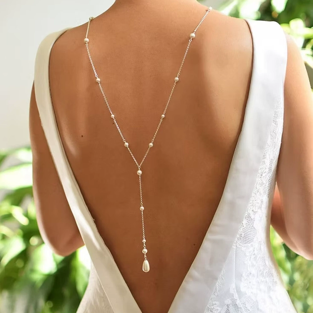 Новая трансграничная цепочка с жемчугом, простая и элегантная элегантная европейская и американская свадебная цепочка для невесты, аксессуары для свадебной цепочки.