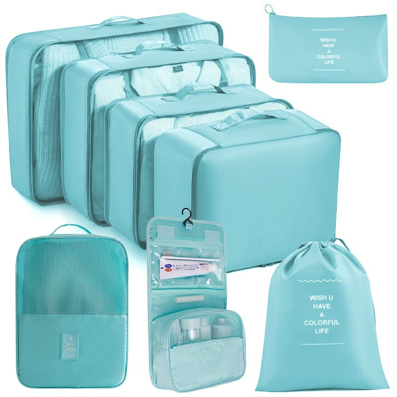 Bolsa de almacenamiento de viaje transfronterizo de ocho piezas Bolsa de almacenamiento de viaje de negocios Bolsa de almacenamiento de gran capacidad Bolsa de almacenamiento de viaje impermeable