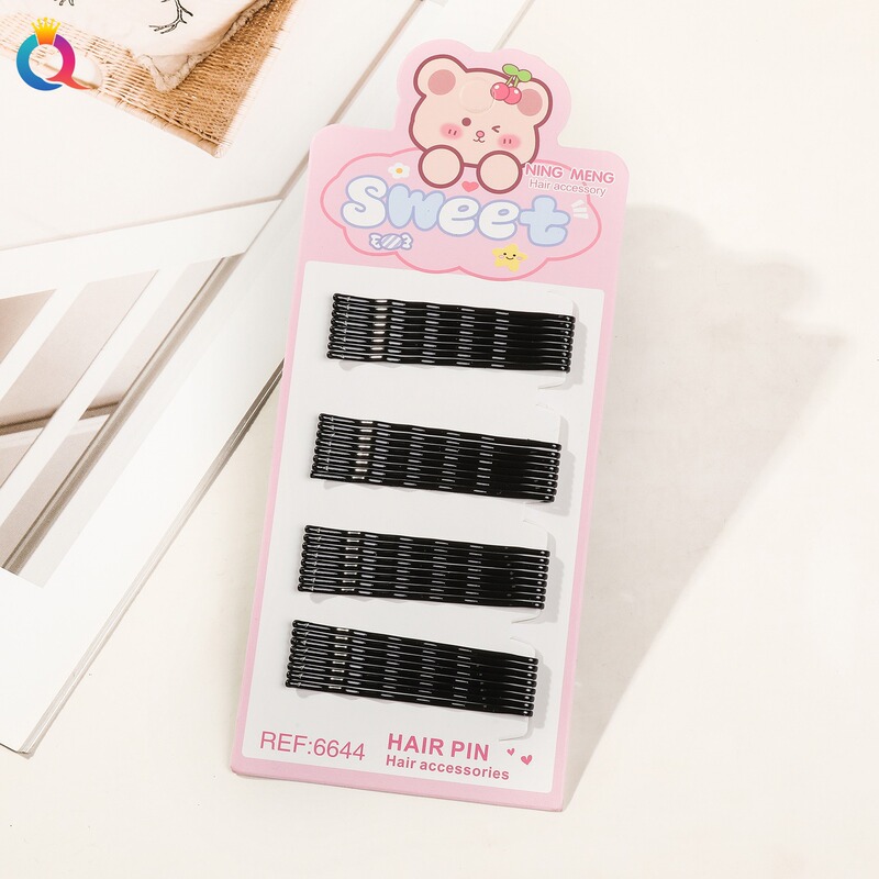 新しいベーシックヘアピンクリップ、ワンラインクリップ、黒髪の小さなクリップ、髪を固定するヘッドギア、女性用スチールクリップ、U字型クリップ|undefined