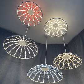 草帽艺术灯意大利现代客厅灯餐桌吊灯餐厅灯编织绳圆形烟花灯创意