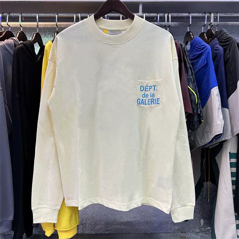 GALLERY DEPT карманный принт DEPT DE LA GALERIE High Street досуг свободный круглый вырез с длинными рукавами