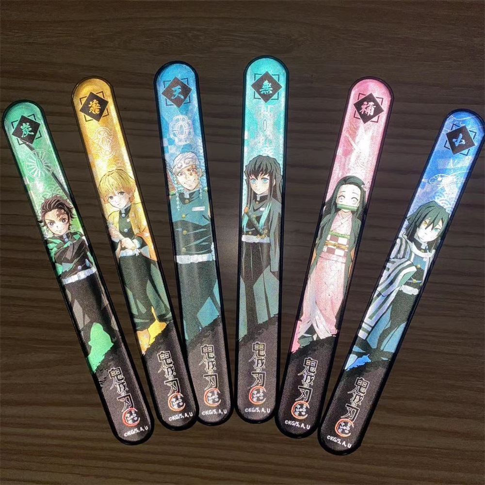 彩印反光手腕带 鬼灭系列反光啪啪圈 安全警示用儿童佩戴反光手环