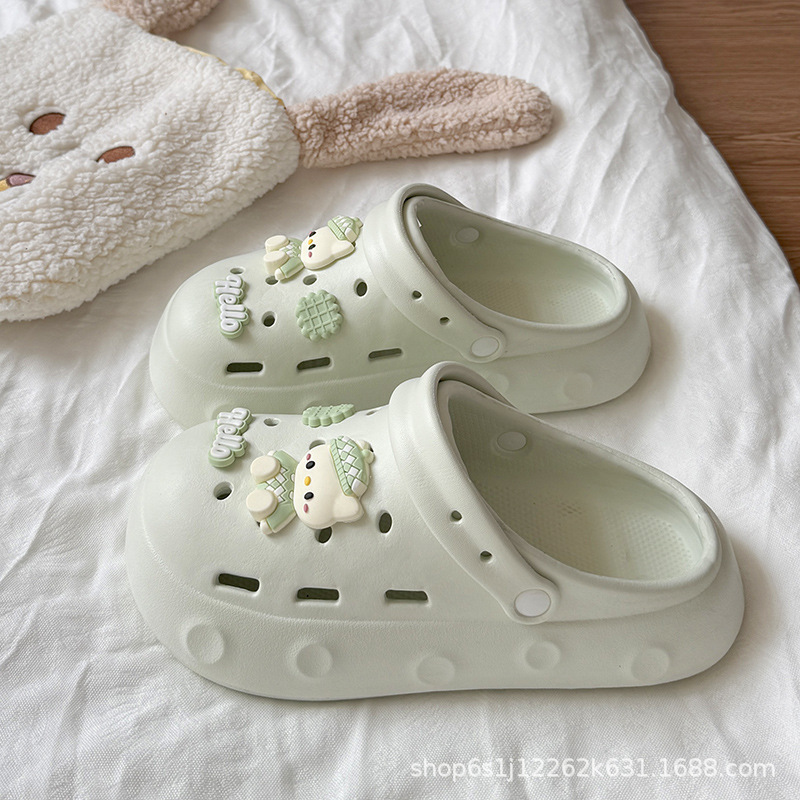Cute Cookie Kt Cat Summer Thick-Soled Clogs for Women, Stylish Outdoor Wear, High-Value Height-Increasing Clogs, Cross-Border Wholesale