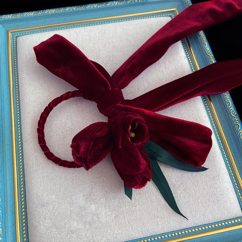 Korean bridal headdress new Korean red velvet hair hairpin wedding toast clothing hair accessories wholesale