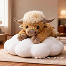 跨境新品可加热Highland Cow Plush苏格兰牦牛高地牛毛绒公仔玩偶
