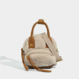 2024新款U家同款秋冬羊羔毛拼接毛毛包小巧精致手提包单肩斜挎包
