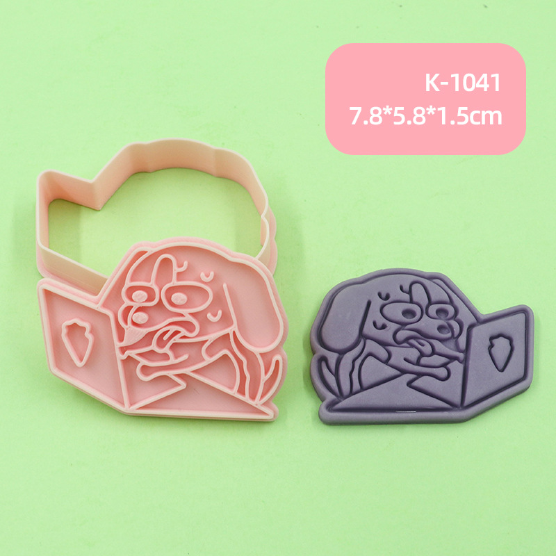 Bige Multi-Building Biscuit Molde Dibujos animados Lindo Animal Siam Lip Home Baking Refer Parche Piedra Plástico Clay image 6