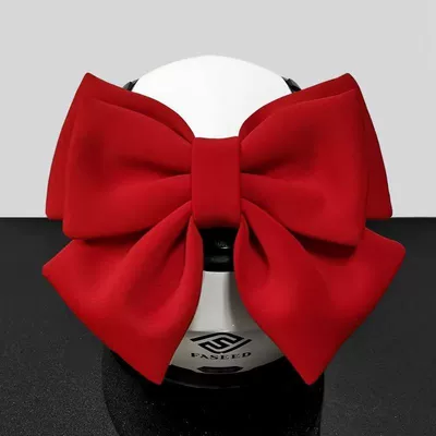 Motorcycle Helmet Bow Full-Face Motosiklet dəbilqələri - big-red-bow