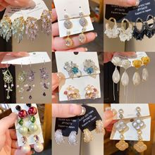 锆石蝴蝶花朵镂空水滴吊坠耳环轻奢高级感耳钩时尚耳饰设计感小众