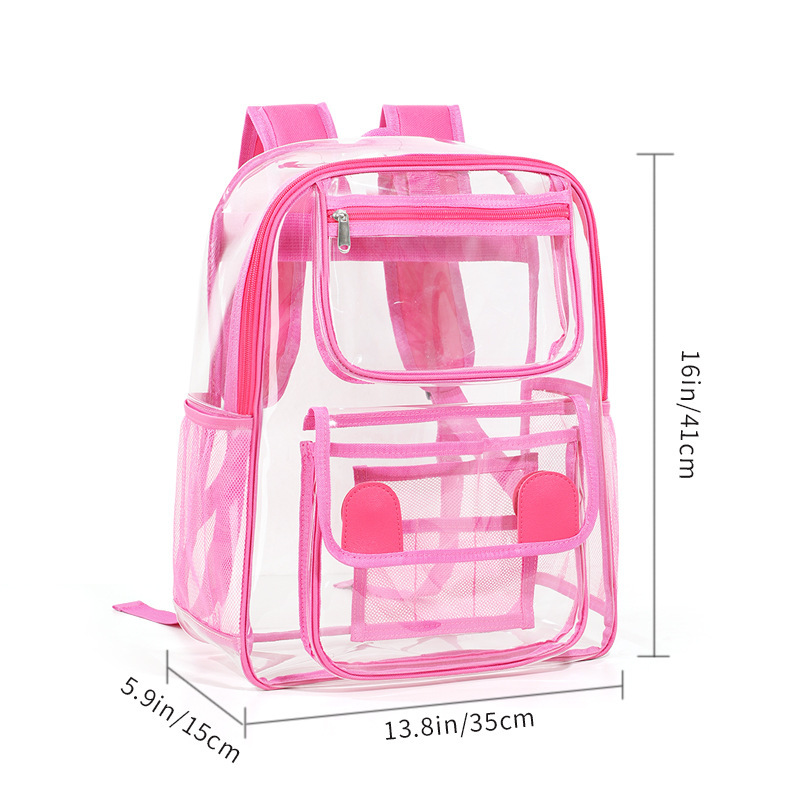 工場直販透明バックパック防水バックパック学校試験試験室バックパックメーカー PVC バックパック|undefined