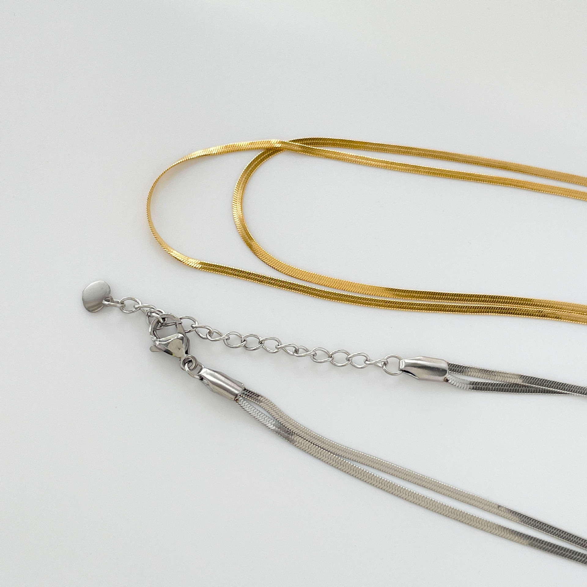 Hip-Hop Geometric Titanium Steel Plating Layered Necklaces_colorza_6