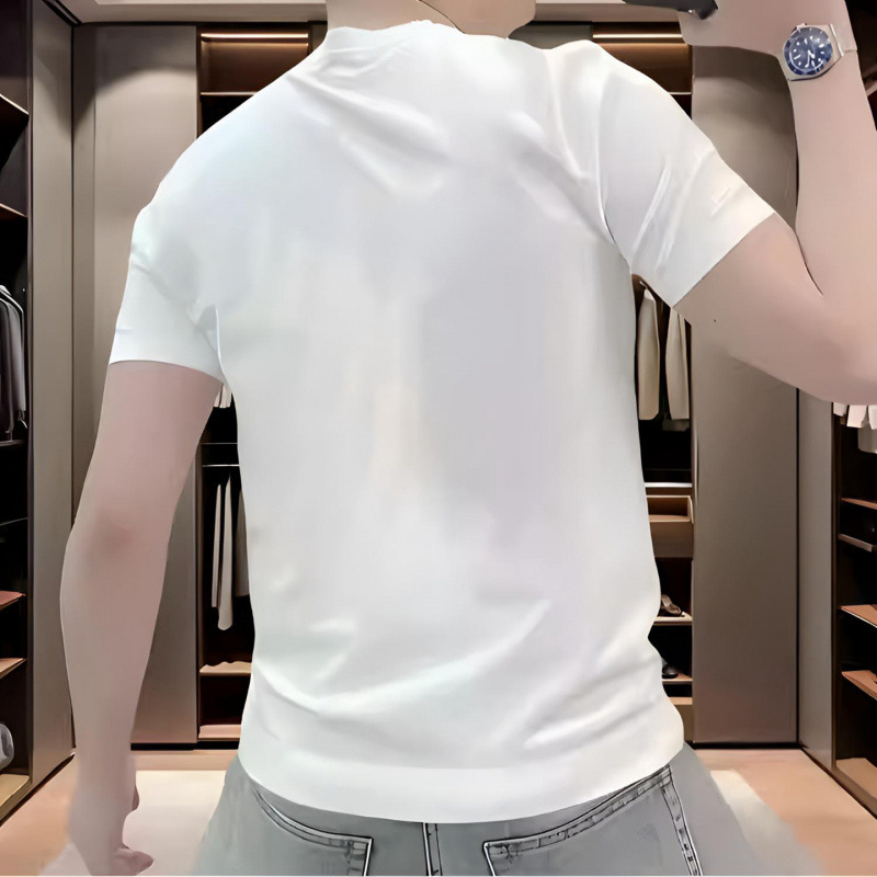Solid Color 100% Cotton Summer Men's Slim-Fit Short-Sleeve T-Shirt, Simple and Versatile White Base Layer Shirt for Men Solid Color 100% Cotton Summer Men's Slim-Fit Short-Sleeve T-Shirt, Simple and Versatile White Base Layer Shirt for Men