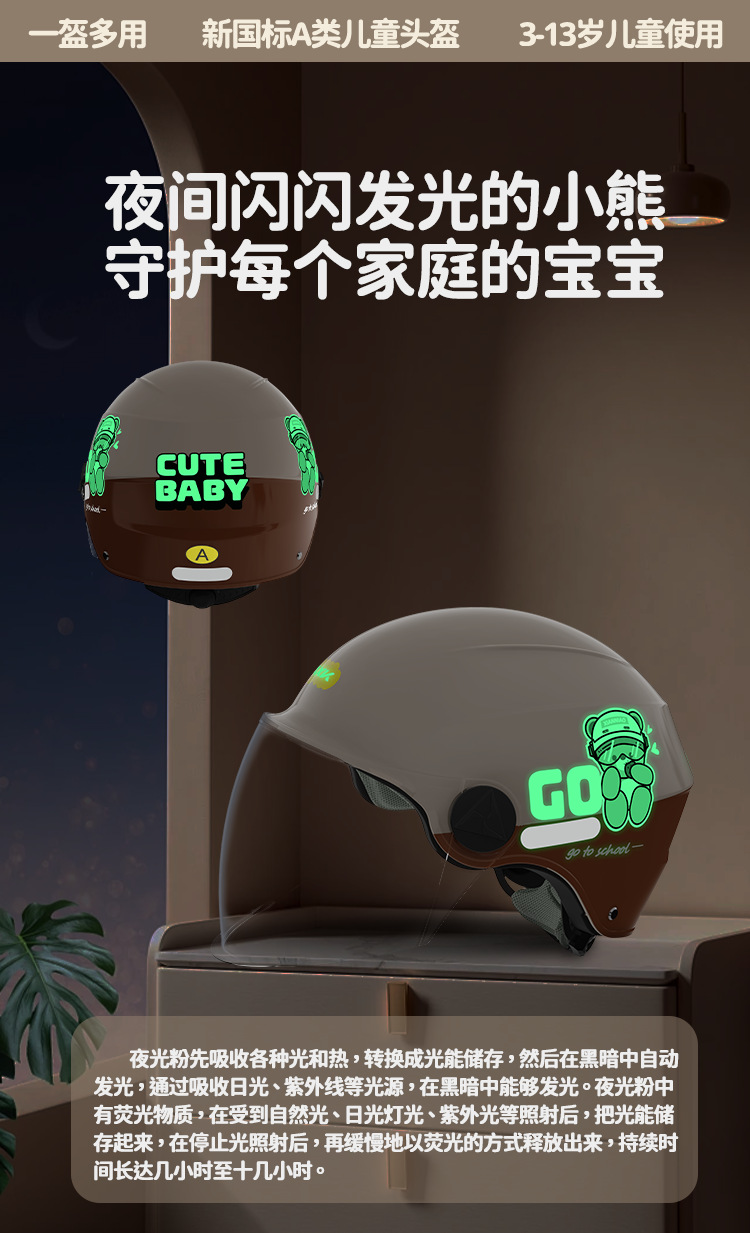 Children's Helmet 3C Certified Electric Vehicle Helmet Student Summer Sun Protection Baby Half Helmet All-Season Boys and Girls Kids Hat