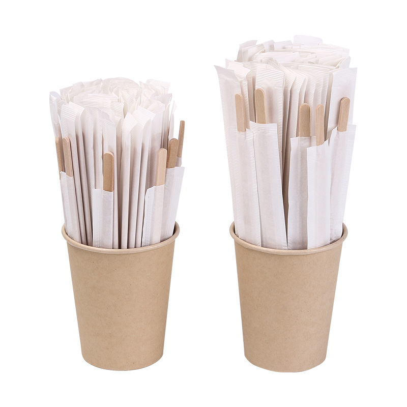 Barra de mezcla de café desechable, barra de mezcla de leche en polvo para bebés, barra de mezcla de madera larga, bebida caliente, envasado independiente, barra de mezcla de miel