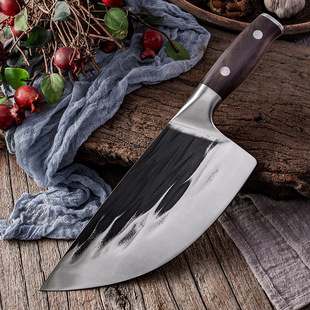 Factory Spot Direct Sales Hand-Forged Pig-Killing Knife Thickeneded Sharp Commercial Slaughtering Knife Hammer Pattern Pork Knife Yangjiang Knife