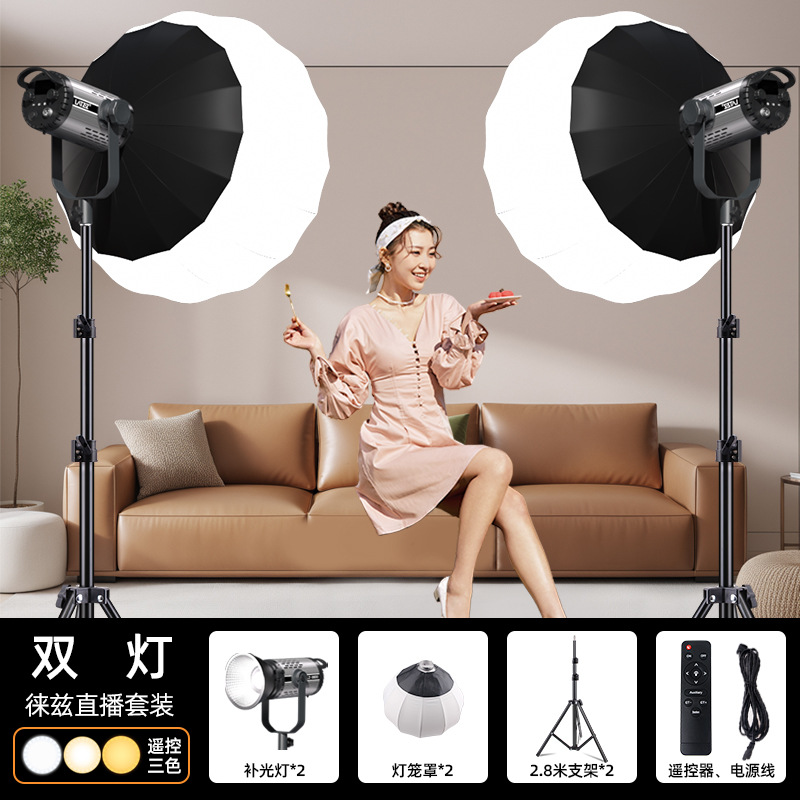 Lámpara de relleno de transmisión en vivo profesional, luz de sala de transmisión en vivo, 300W, fotografía, ropa, fotografía, fotografía, fotografía de retrato, luz suave