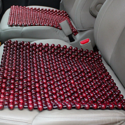 Car Wooden Bead Seat Cushion Single Piece Pure Wood Bead Square Cushion Summer Car Seat Cushion Home Use 44*44 One Piece Drop Shipping