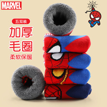 【五双装】迪士尼儿童袜子毛圈男宝宝男童中筒棉袜保暖加厚中小童