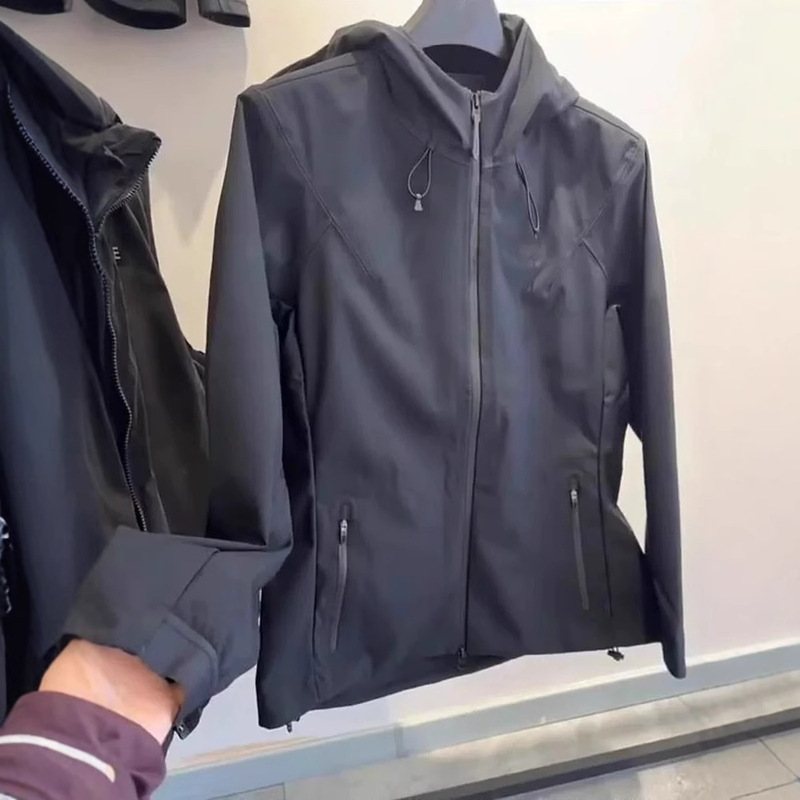 2025 Spring and Autumn New Women's Hooded Slim-fit Slim-fit All-match Outdoor Windproof Waterproof Soft Shell Jacket