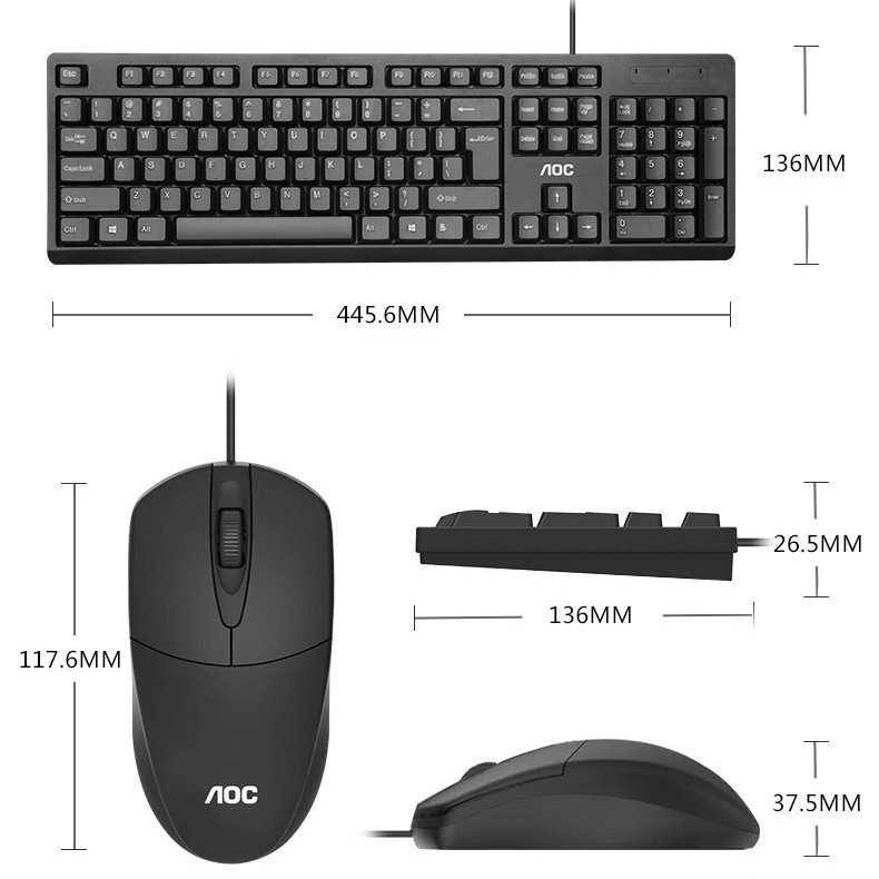 Aoc km160有線キーボードマウスセットゲームオフィス家庭用usbデスクトップキーマウス|undefined